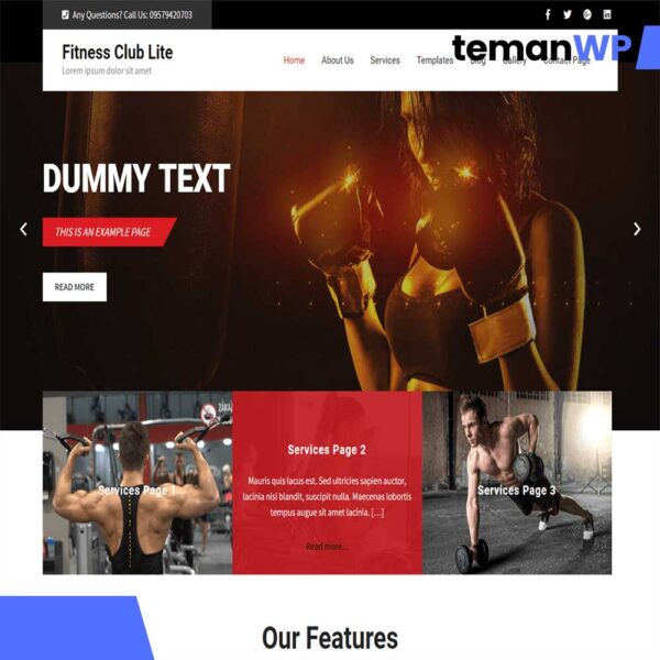 Fitness Club Lite.1.0 – Theme WordPress