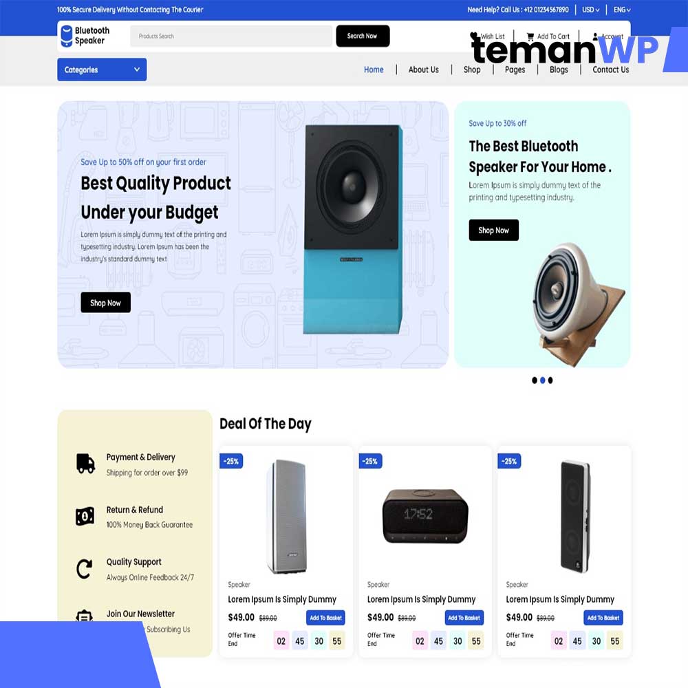 Bluetooth Speaker - Theme WordPress