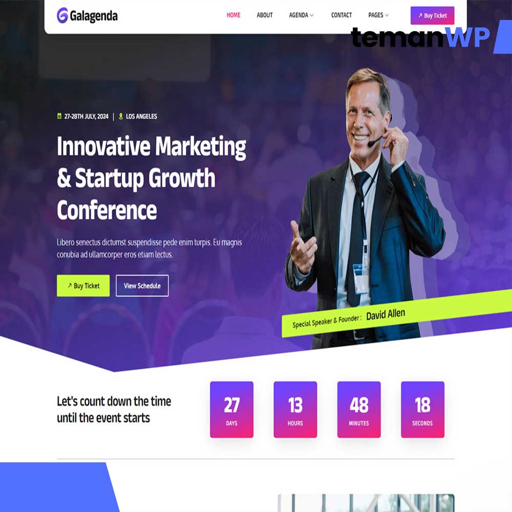 Galagenda - Event & Conference Elementor Template Kit