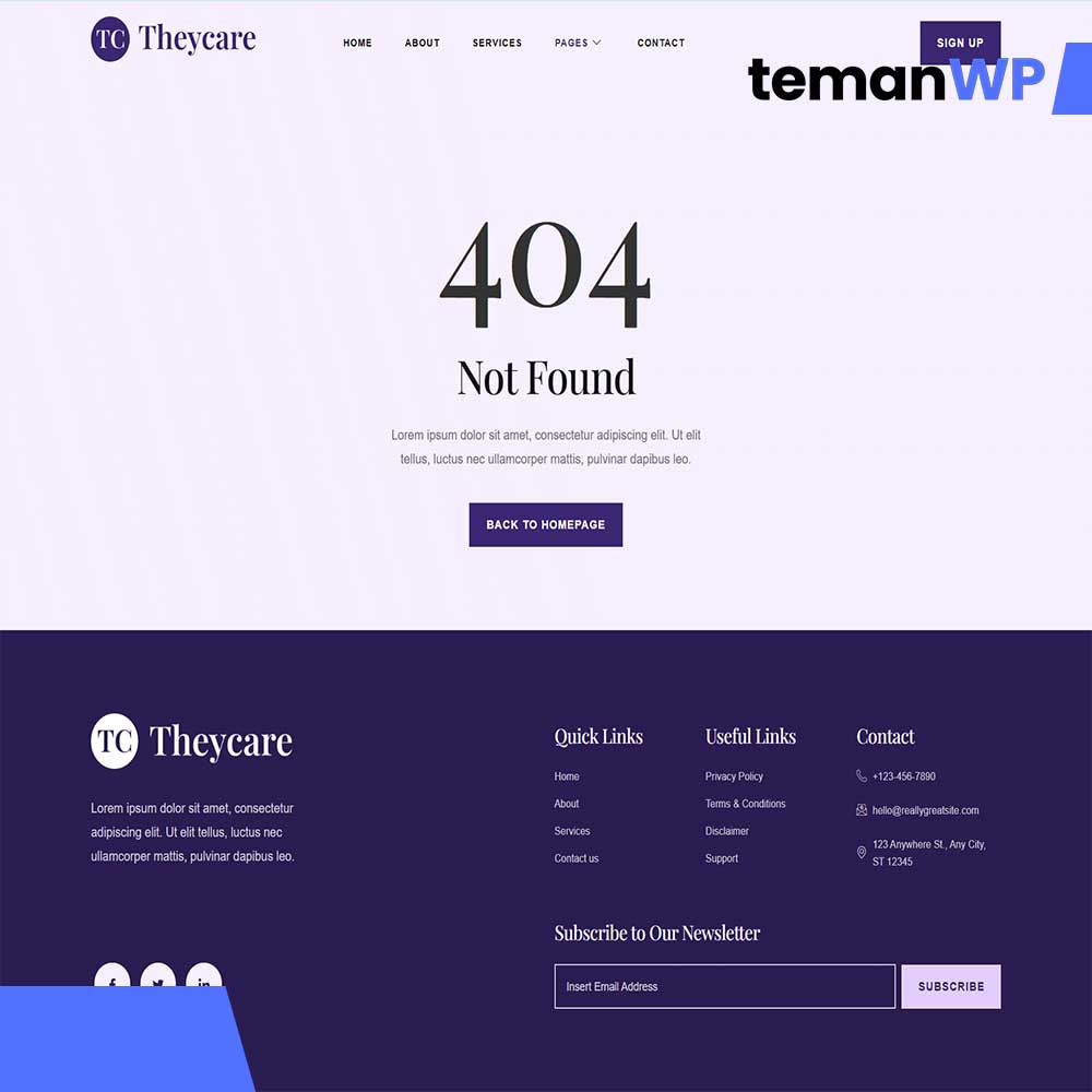 Theycare - Home Care Services Elementor Template Kit