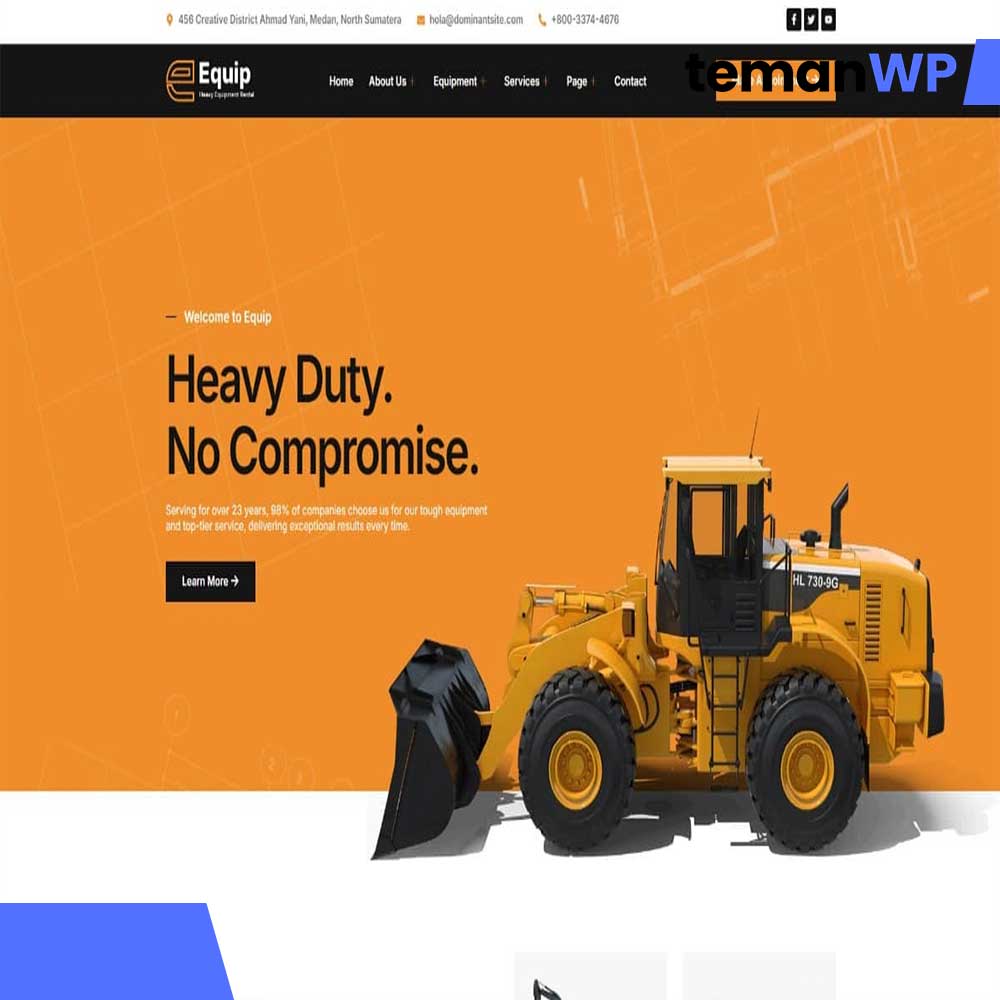 Equip - Heavy Equipment Rental Elementor Template Kit