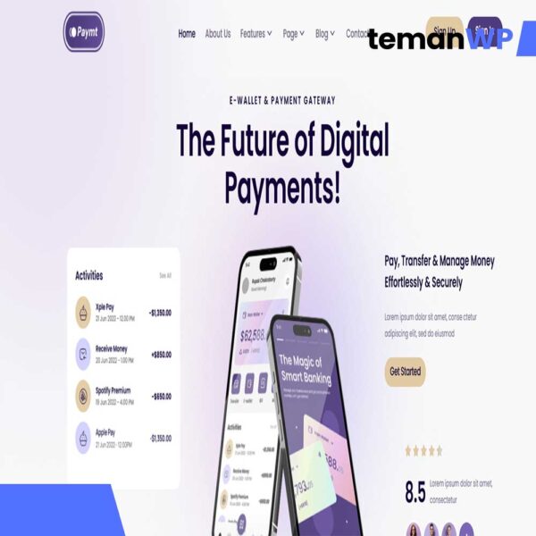 Paymt – E-Wallet & Payment Gateway Elementor Template Kit
