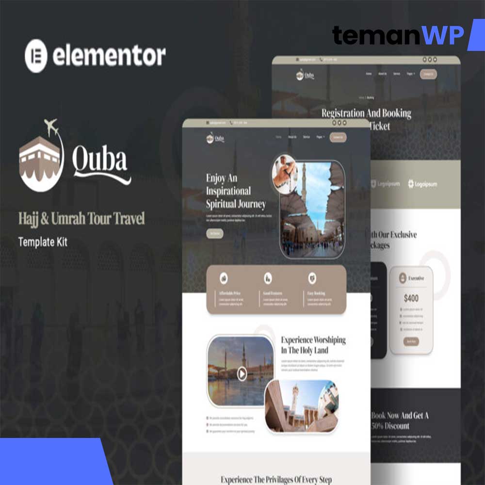 Quba - Hajj & Umrah Travel Tour Elementor Template Kit
