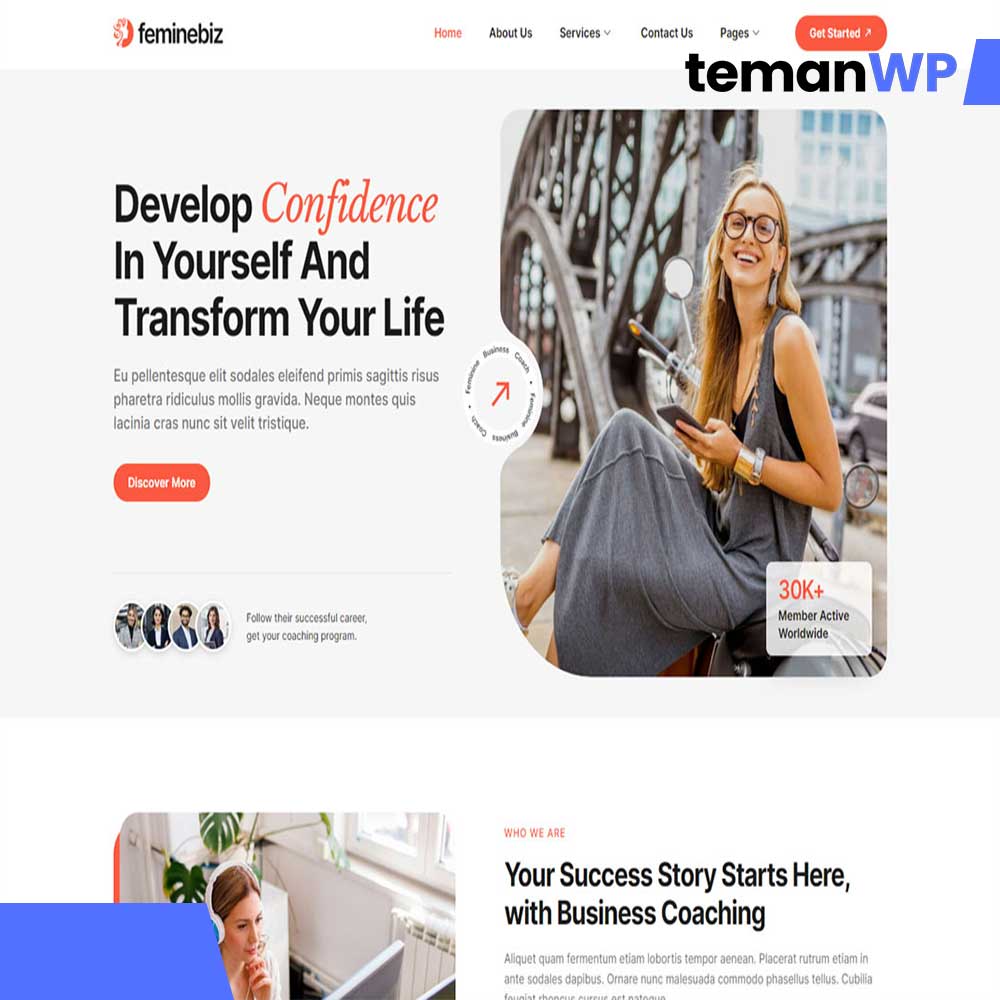 Feminebiz - Feminine Business Coach Elementor Template Kit