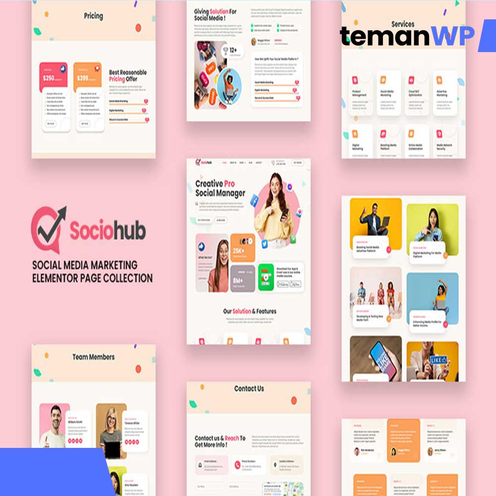 Sociohub - Social Media Marketing Agency Elementor Template Kit