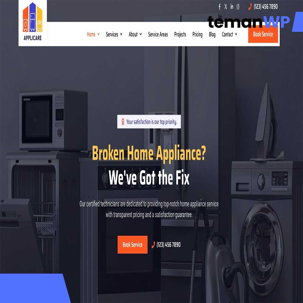 Applicare - Home Appliance Repair Services Elementor Pro Template Kit
