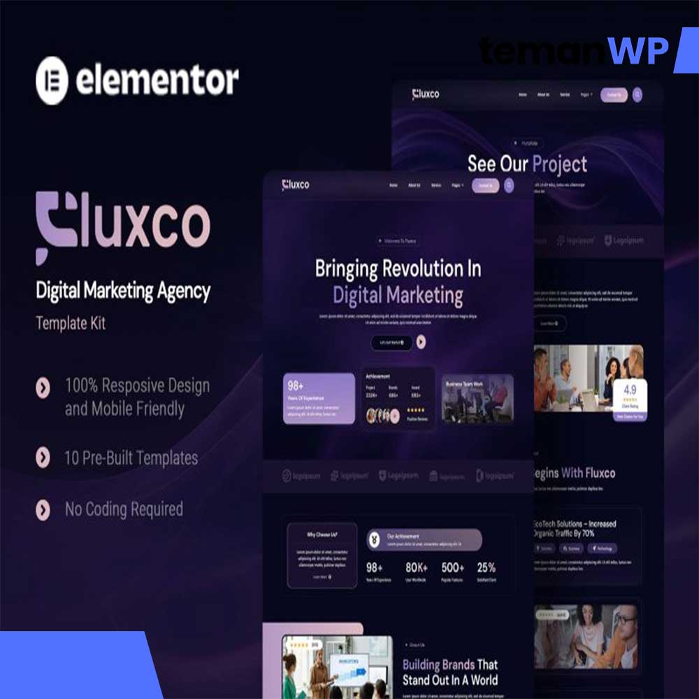 Fluxco - Digital Marketing Agency Elementor Template Kit