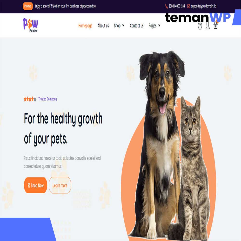 PawParadise - WooCommerce Pet Shop Elementor Template Kit