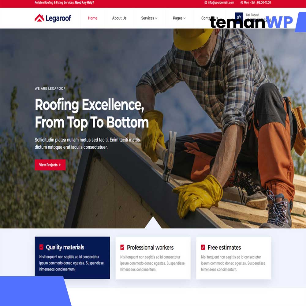 Legaroof - Roofing Service Elementor Template Kit