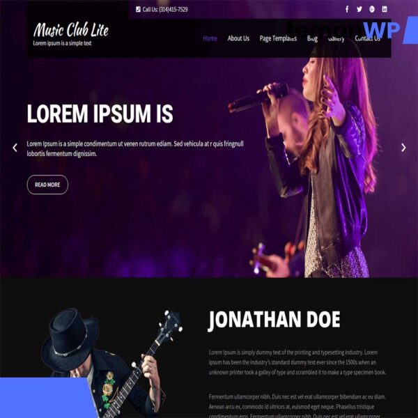 Music Club Lite.1.0 – Theme WordPress