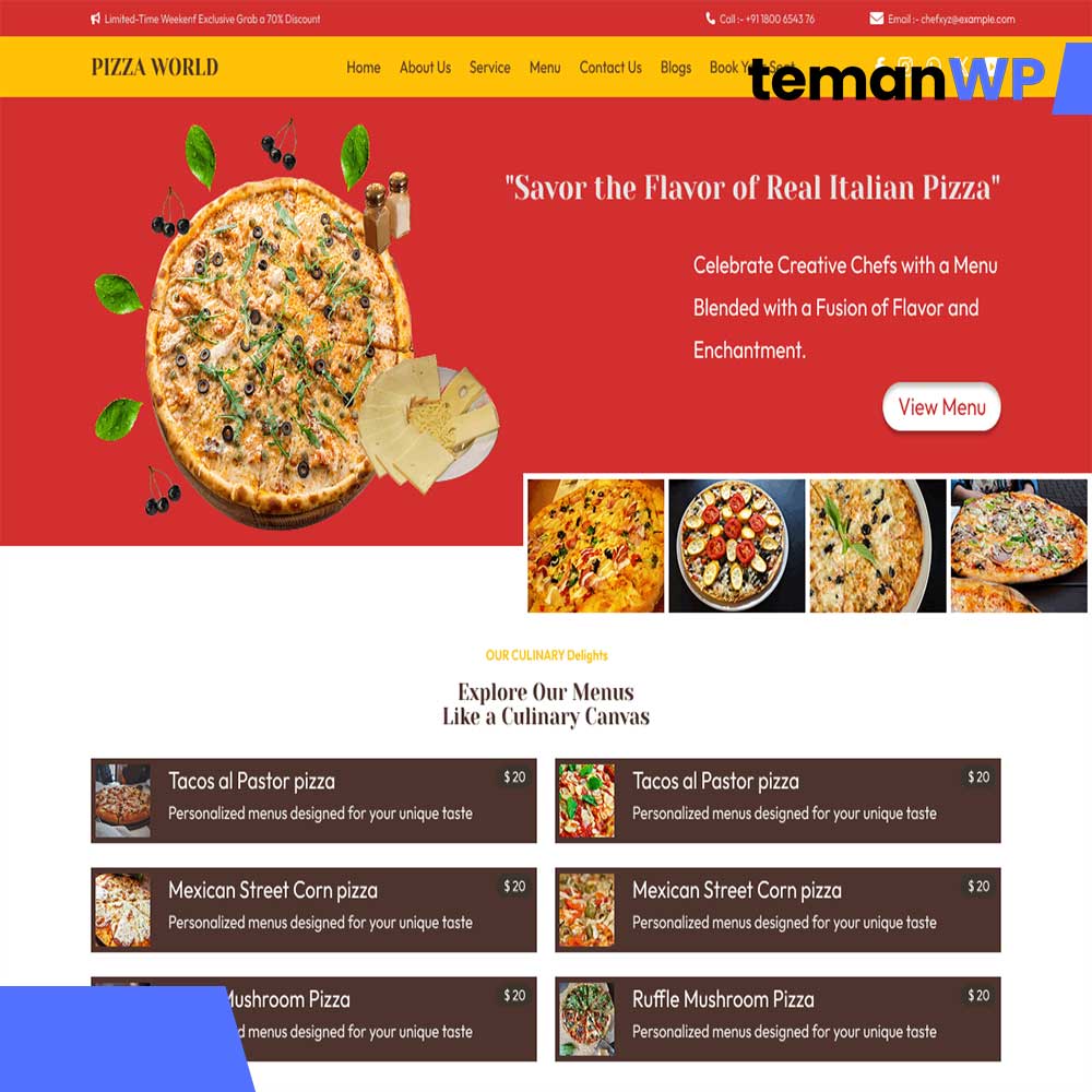 Pizza Delivery – Theme WordPress