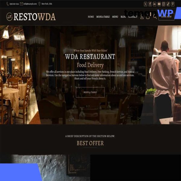 Restaurant WDA – Theme WordPress