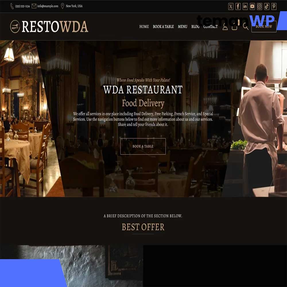 Restaurant WDA – Theme WordPress