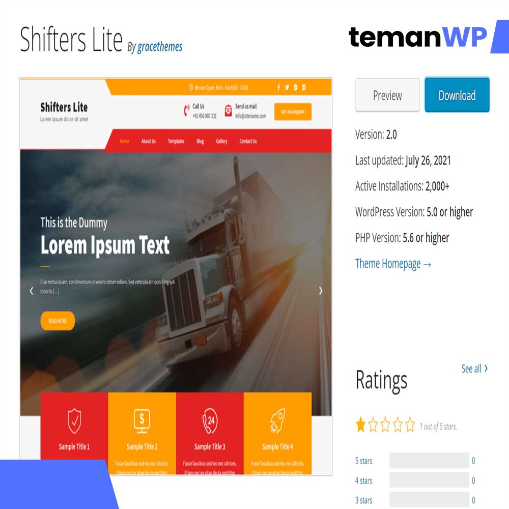 Shifters Lite – Theme WordPress