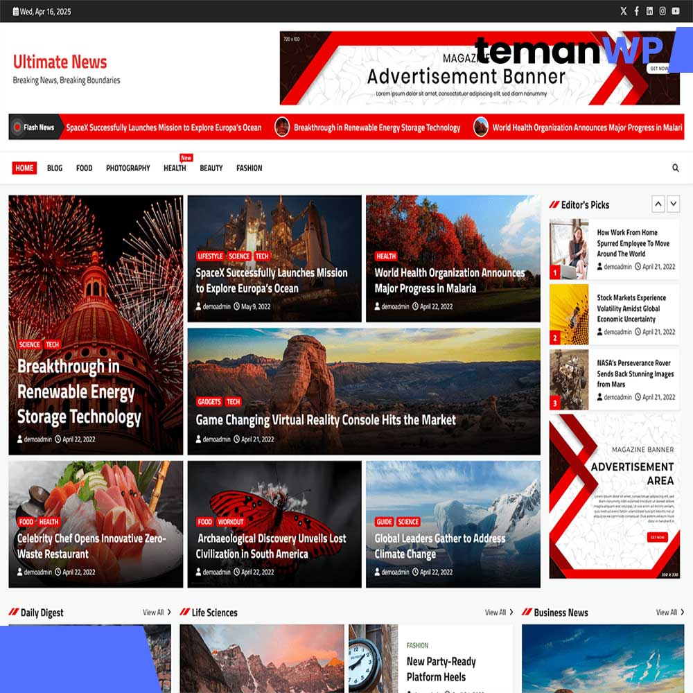 Ultimate News – Theme WordPress