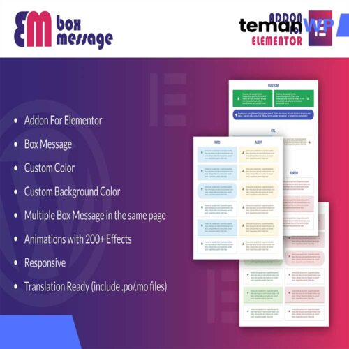 Box Message Elementor